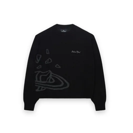 Black Broken Planet Knit Sweater 1