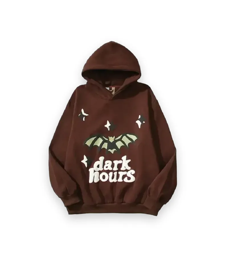 Broken "Bat Foaming Print" Hoodie - Black 1