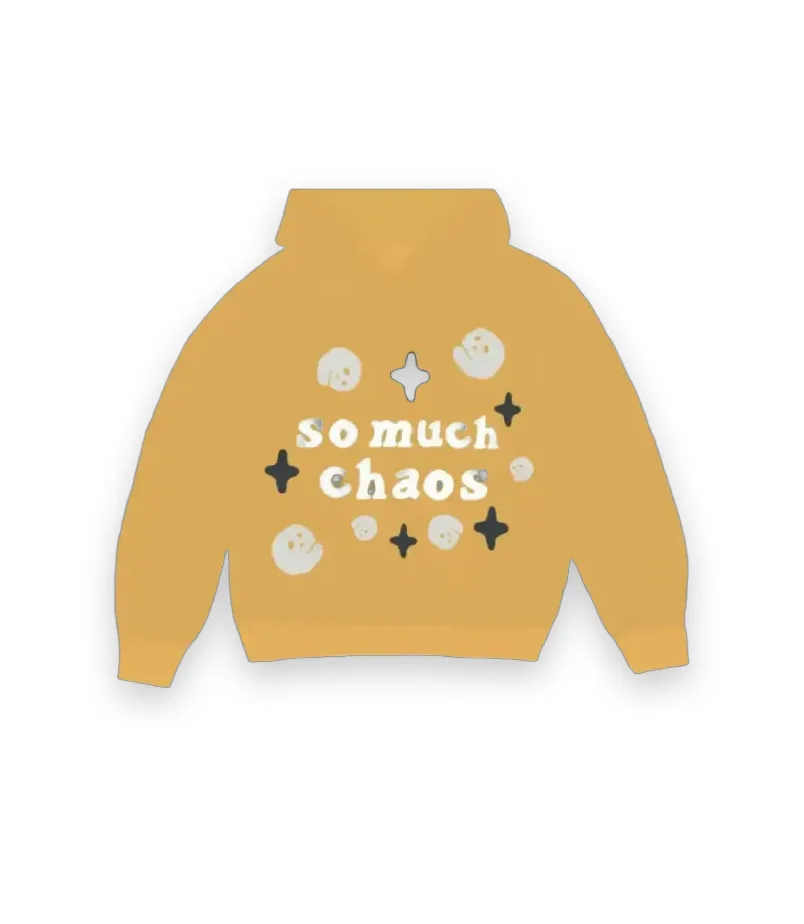 Broken Market So Much Chaos Hoodie Mustard Yellow 1