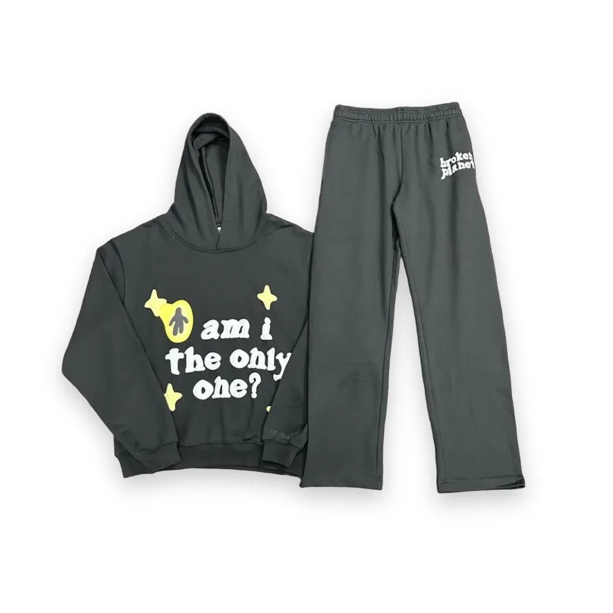 Broken Planet High Foam Print Loose Casual Tracksuit 1