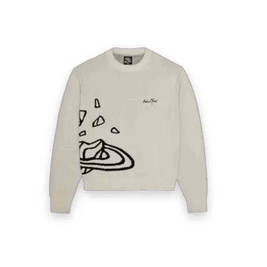Broken Planet Knitted Bone White Sweater 1