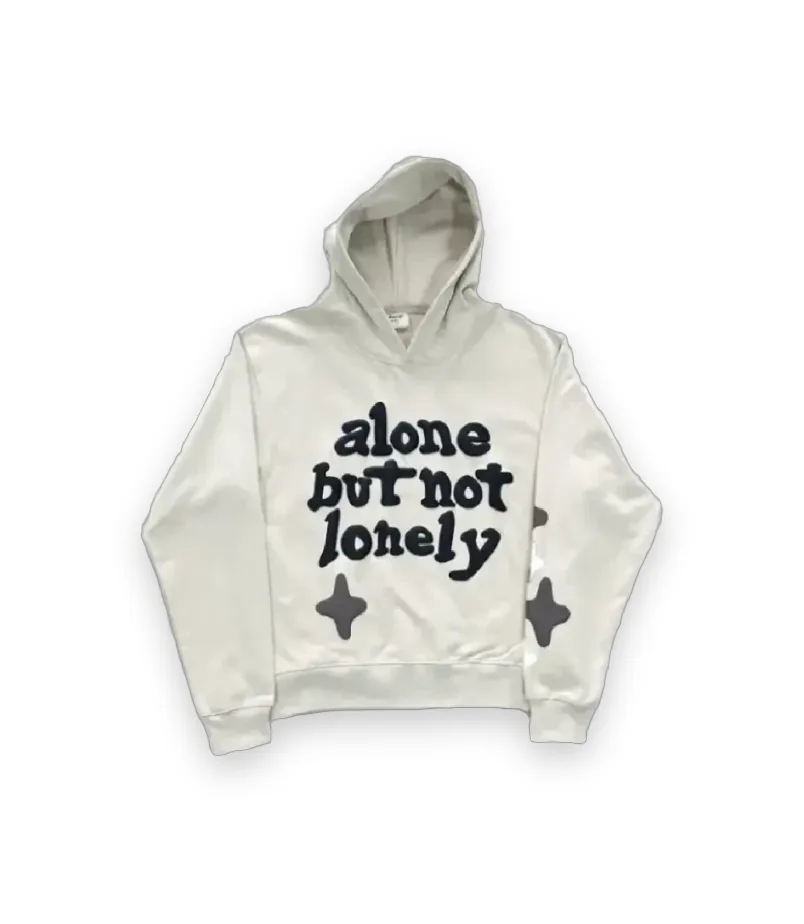 Broken Planet Market Alone But Not Lonely Hoodie White 1
