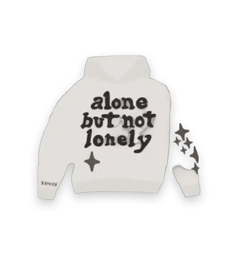 Broken Planet Market Alone But Not Lonely Hoodie White 2