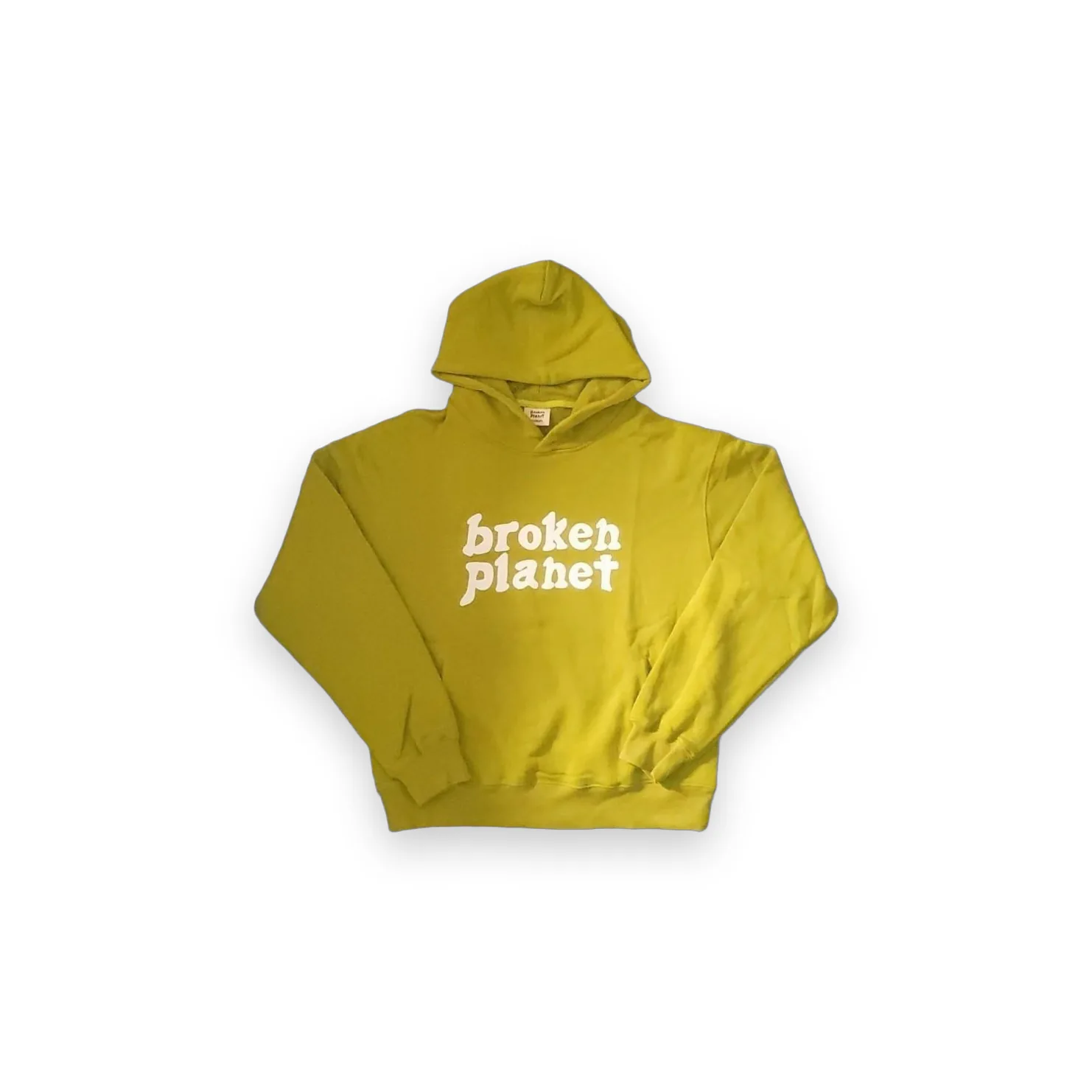 Broken Planet Market Logo Hoodie Lime 1
