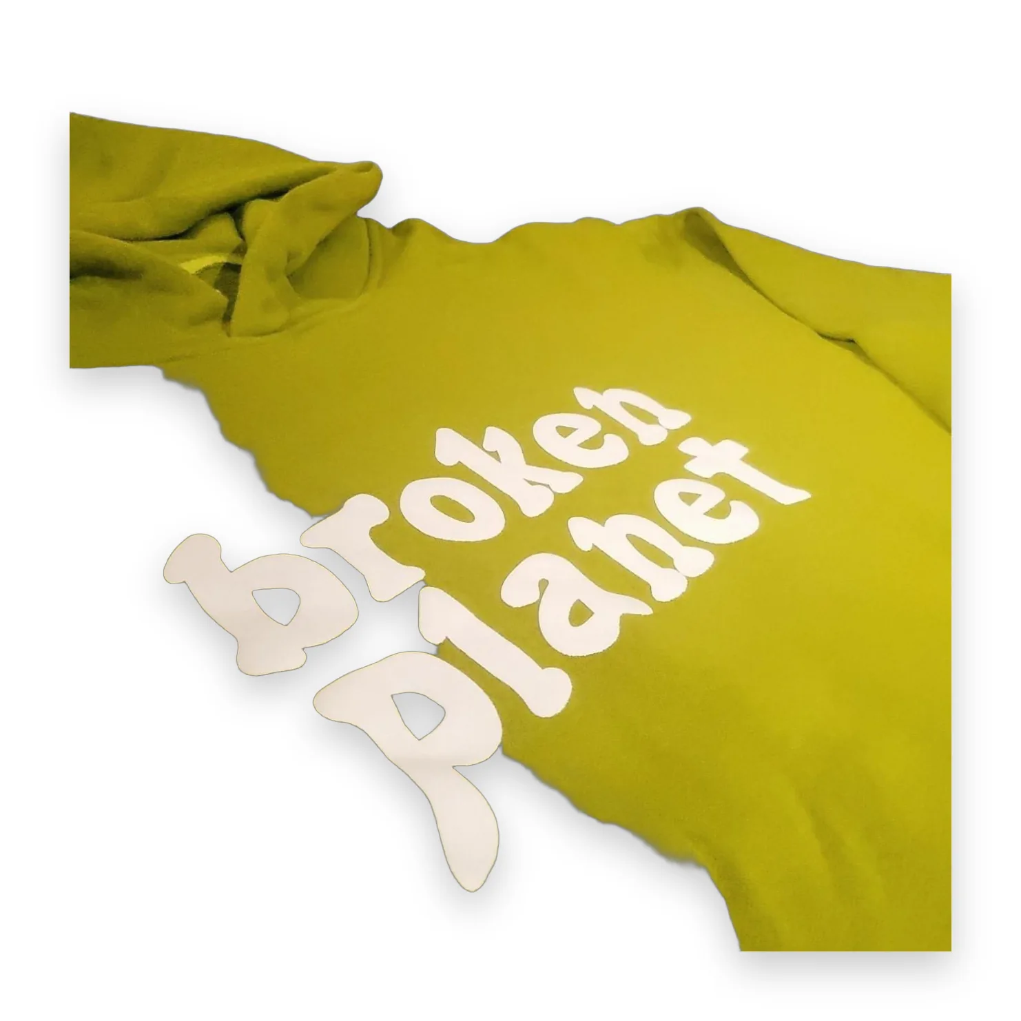 Broken Planet Market Logo Hoodie Lime 3