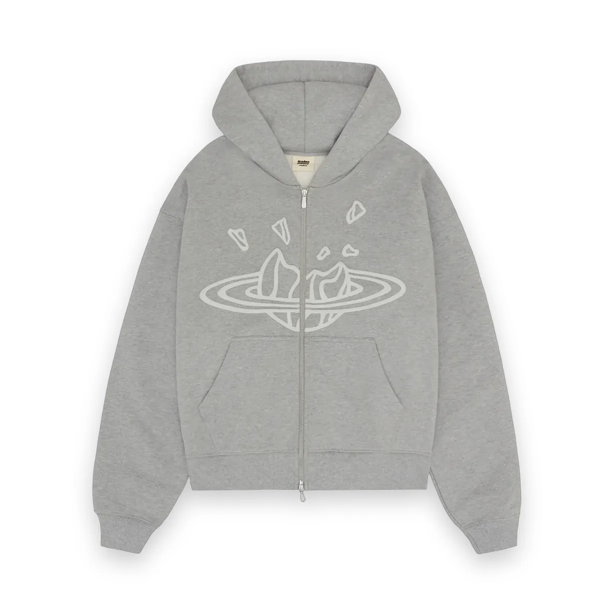 Broken Planet Market Outer Space Zip Up Hoodie Grey 1