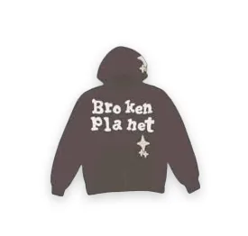 Broken Planet Market Star Zip Up Hoodie Brown 1