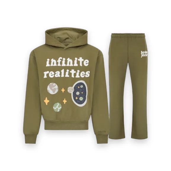Broken Planet Tracksuit Olive Green 1