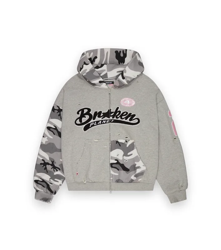 Deconstructed Snow Camo Zip-up 1